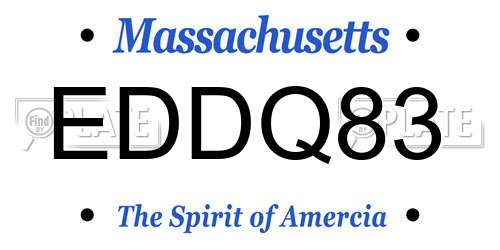 EDDQ83 Massachusetts License Plate
