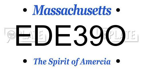 EDE39O Massachusetts License Plate