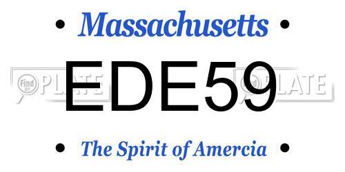 EDE59 Massachusetts License Plate