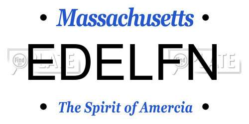EDELFN Massachusetts License Plate