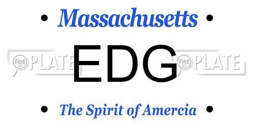 EDG Massachusetts License Plate