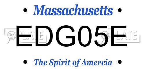 EDG05E Massachusetts License Plate
