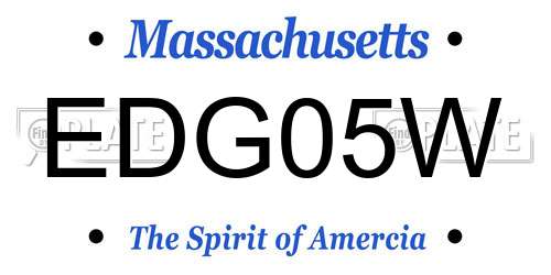EDG05W Massachusetts License Plate