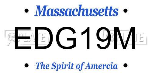 EDG19M Massachusetts License Plate