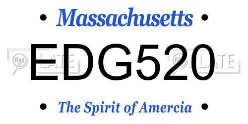EDG520 Massachusetts License Plate