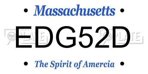 EDG52D Massachusetts License Plate