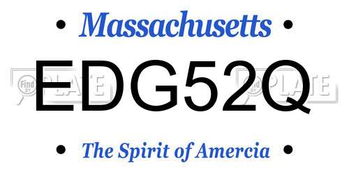 EDG52Q Massachusetts License Plate