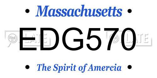 EDG570 Massachusetts License Plate