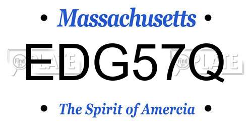 EDG57Q Massachusetts License Plate
