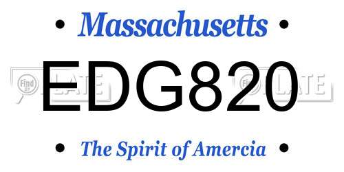 EDG820 Massachusetts License Plate