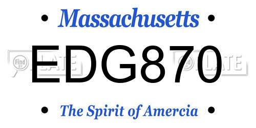 EDG870 Massachusetts License Plate