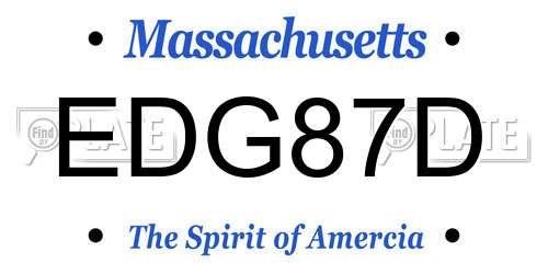EDG87D Massachusetts License Plate