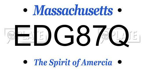 EDG87Q Massachusetts License Plate