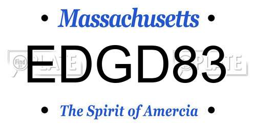 EDGD83 Massachusetts License Plate