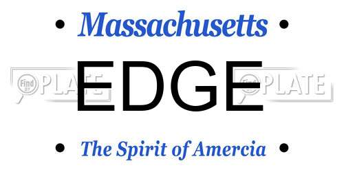 EDGE Massachusetts License Plate