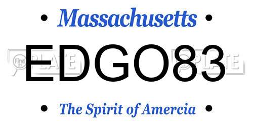 EDGO83 Massachusetts License Plate