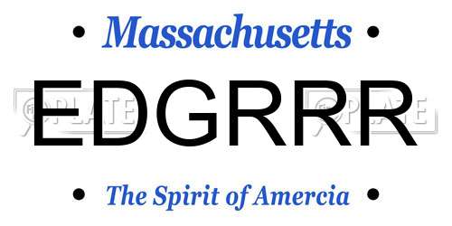 EDGRRR Massachusetts License Plate