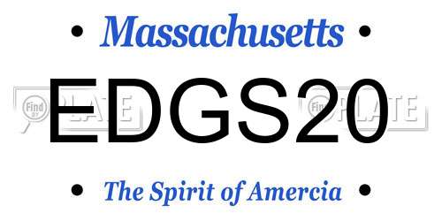 EDGS20 Massachusetts License Plate
