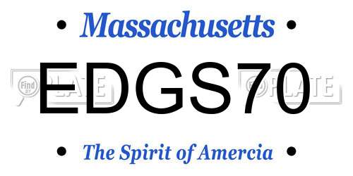 EDGS70 Massachusetts License Plate
