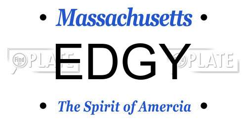 EDGY Massachusetts License Plate