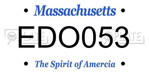 EDO053 Massachusetts License Plate