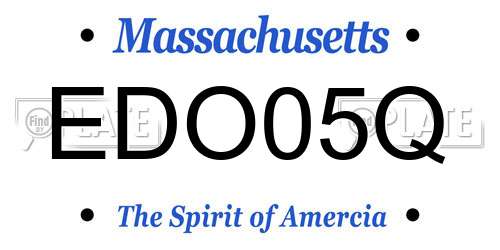 EDO05Q Massachusetts License Plate