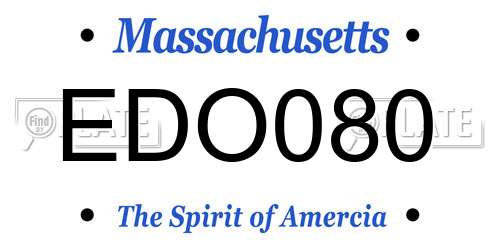 EDO080 Massachusetts License Plate