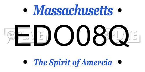EDO08Q Massachusetts License Plate