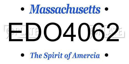 EDO4062 Massachusetts License Plate