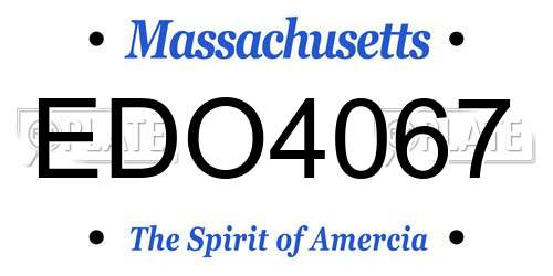 EDO4067 Massachusetts License Plate