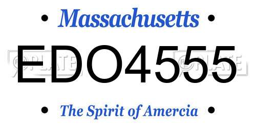 EDO4555 Massachusetts License Plate