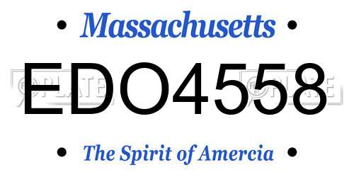 EDO4558 Massachusetts License Plate