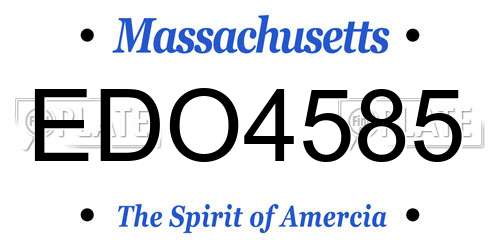 EDO4585 Massachusetts License Plate