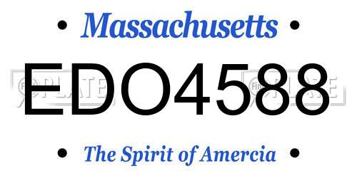 EDO4588 Massachusetts License Plate
