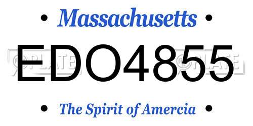 EDO4855 Massachusetts License Plate
