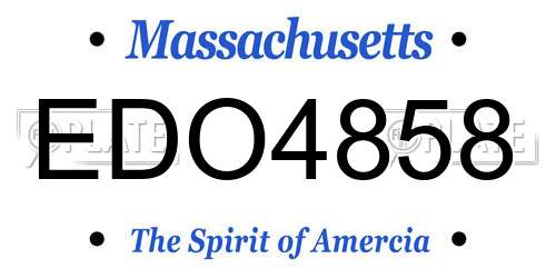 EDO4858 Massachusetts License Plate