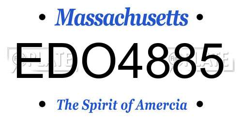 EDO4885 Massachusetts License Plate