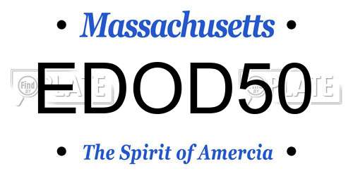 EDOD50 Massachusetts License Plate