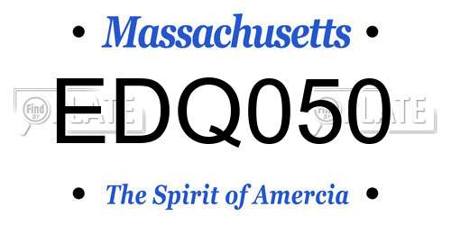 EDQ050 Massachusetts License Plate