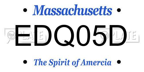 EDQ05D Massachusetts License Plate