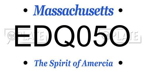 EDQ05O Massachusetts License Plate