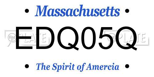 EDQ05Q Massachusetts License Plate
