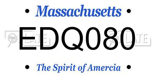 EDQ080 Massachusetts License Plate