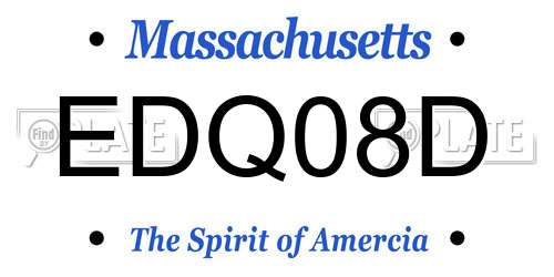 EDQ08D Massachusetts License Plate