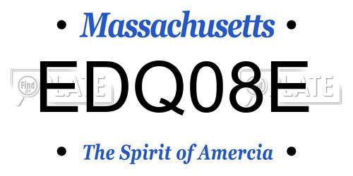 EDQ08E Massachusetts License Plate