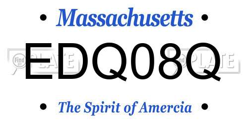 EDQ08Q Massachusetts License Plate