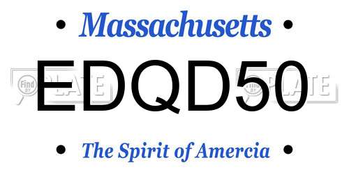 EDQD50 Massachusetts License Plate