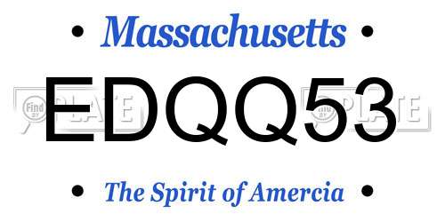 EDQQ53 Massachusetts License Plate