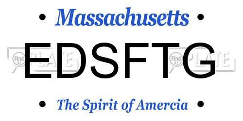 EDSFTG Massachusetts License Plate