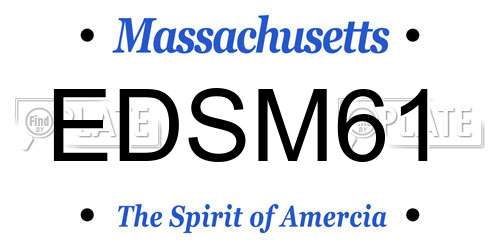 EDSM61 Massachusetts License Plate